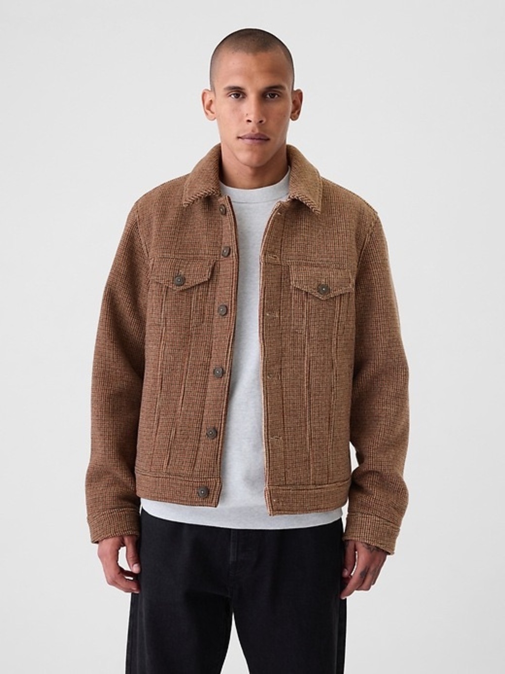 GAP Wool Houndstooth Trucker Jacket